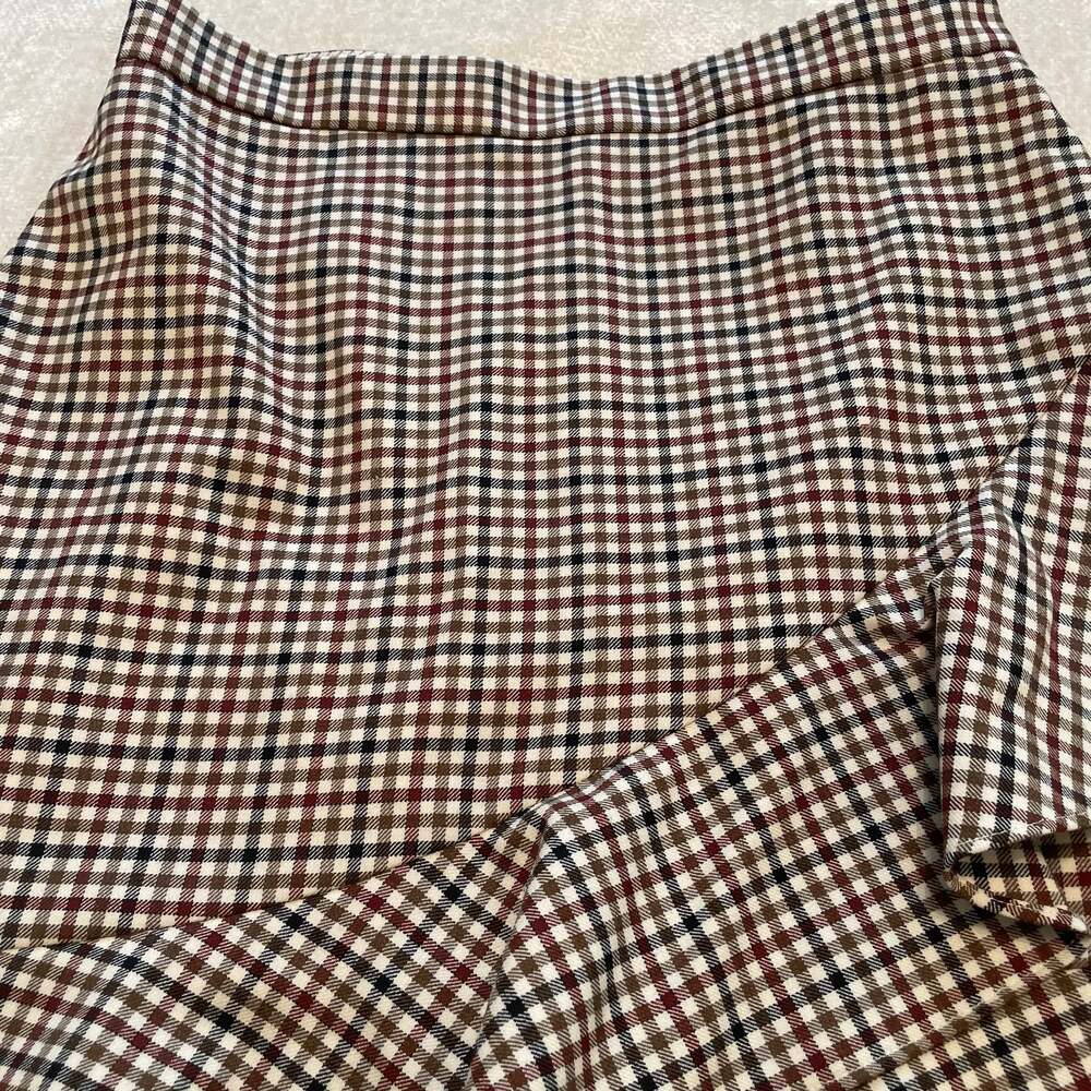 Brooks Brothers Plaid Ruffle Mini Skirt Sz8 - Picture 2 of 8